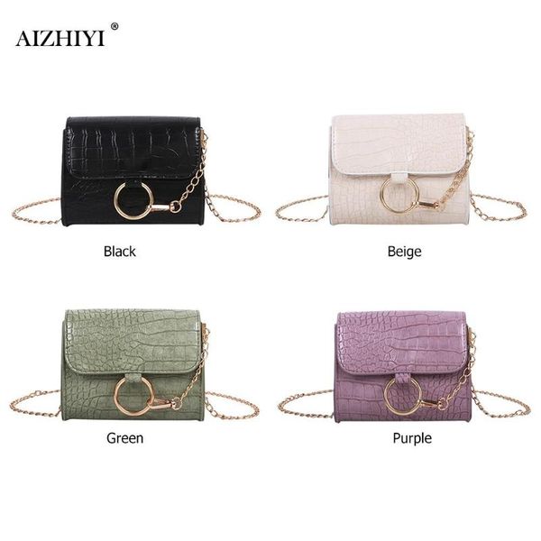 

fashion leather chain solid alligator pattern messenger shoulder clutch pu leather female shoulder crossbody bags