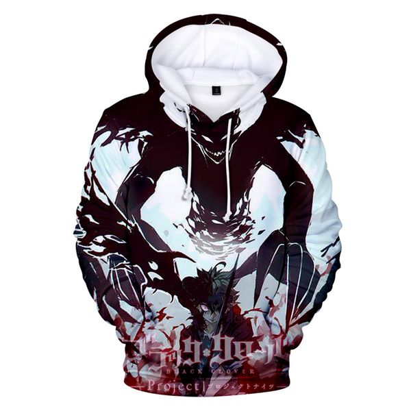 

classic anime manga black clover 3d hoodie&sweatshirt gothic men's pullovers harajuku black clover 3d print stream
