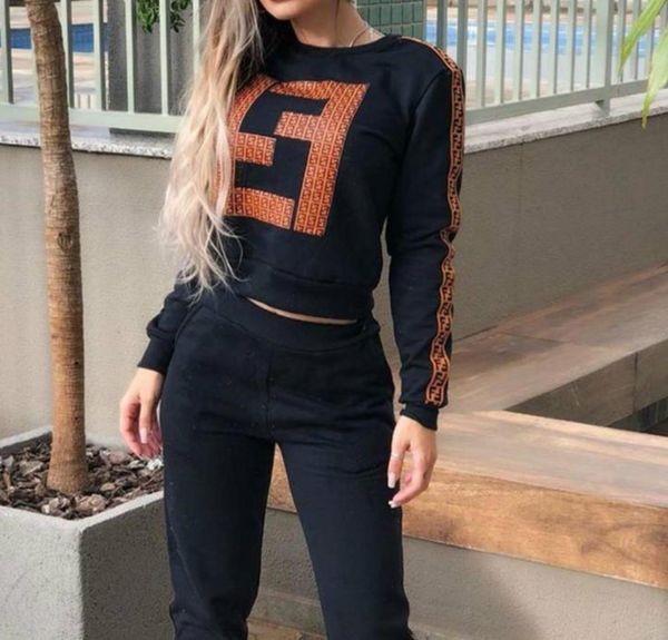 

womens hooded suit two-piece active sports leisure and comfortable suit college wind 2019 autumn for wholesale, Gray