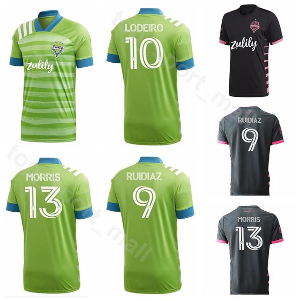 

2020 soccer seattle sounders jersey 13 morris 9 ruidiaz 10 lodeiro 7 roldan 18 leerdam 19 shipp svensson joao paul football shirt kits, Black;yellow