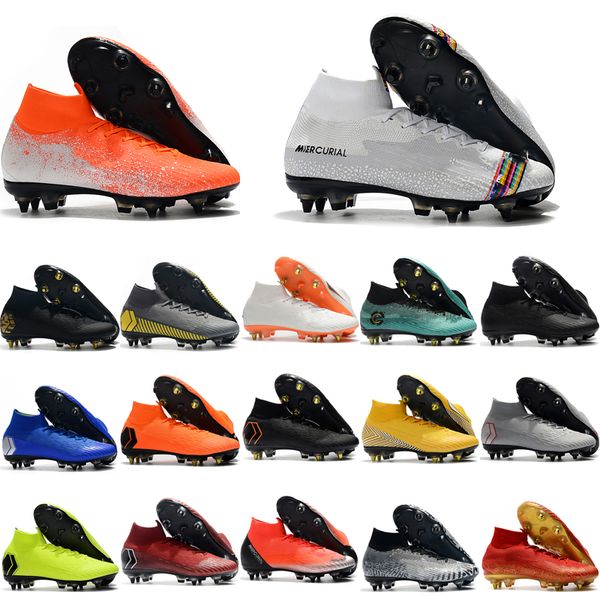

2019 мужские футбольные бутсы Mercurial Superfly VI 360 LVL UP Elite SG AC футбольные бутсы с высокой щ