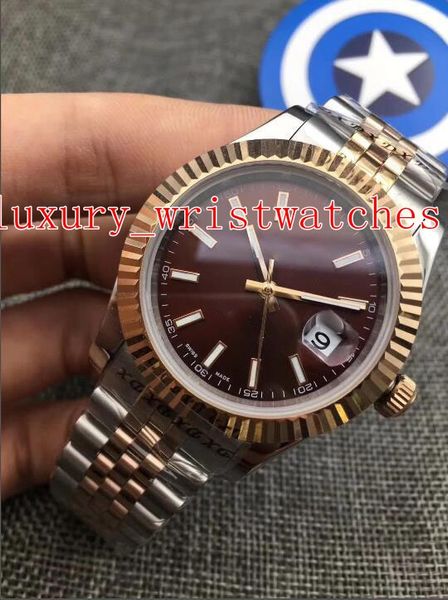 

10 style excellent two tones wristwatches 126303 126331 126333 116233 41mm 36mm 18k gold & steel 2813 movement automatic mens watch watches, Slivery;brown