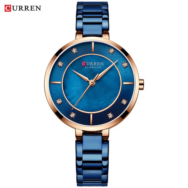 

women watches fashion brand 2019 curren stainless steel elegant ladies watches waterproof diamond female clock montre femme 2019, Slivery;brown