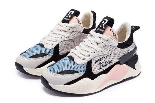 

beautiful 2019 dad shoes women's mesh shoes breathable thick soled sports running shoes casual girl ladies women boots gym jogging yaku, White;red