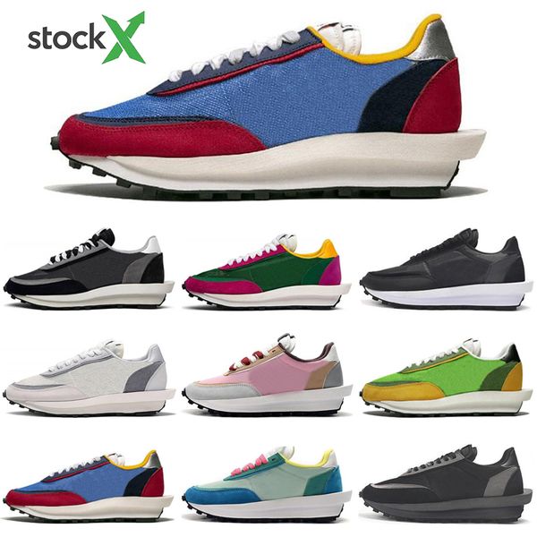 

with socks ldv ld waffle men women running shoes black white grey pine green gusto varsity blue pink mens trainers sport sneaker, White;red