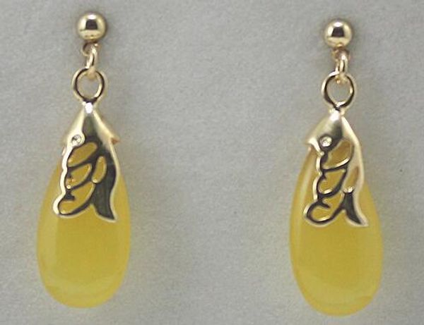 

envÃ­o gratis er000121 elegante natural jade gota pendiente, Silver