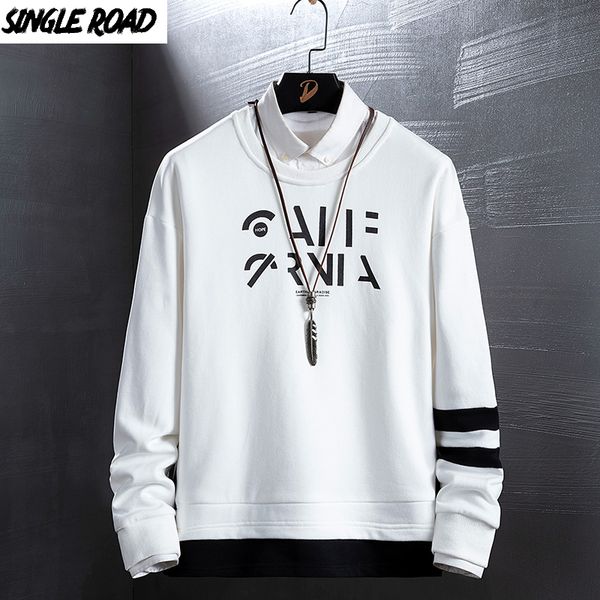

singleroad crewneck толстовка мужчины осень японские уличная кофты для мужчин хип-хоп кофты женщины harajuku белый мужчина, Black