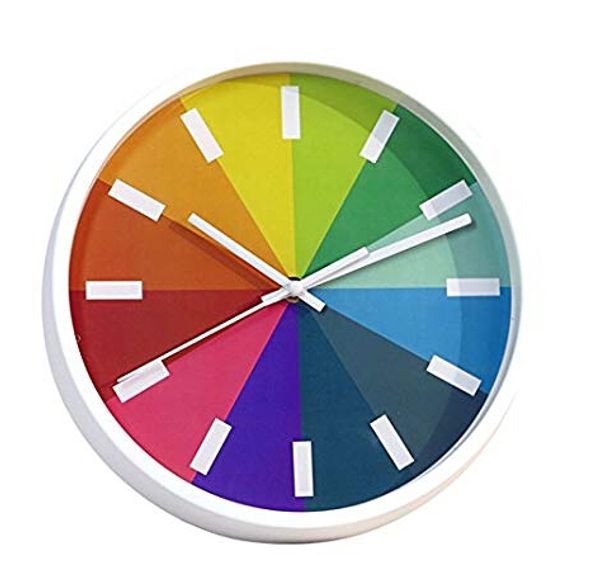 

rainbow wall clock bedroom silent quartz battery operated wall clock home decoration quiet modern simple round quartz
