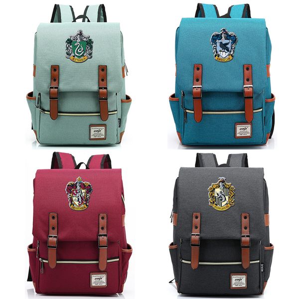 

ravenclaw slytherin gryffindor hufflepuff boy girl student school bag teenagers canvas women bagpack men backpack