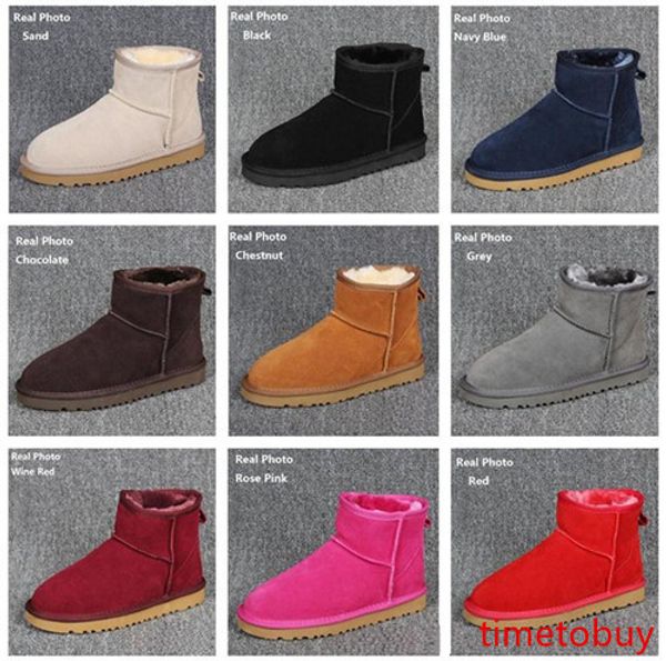 

designer boots women snow boots australian style cow suede leather waterproof winter warm ankle boots brand ivg 12 colors