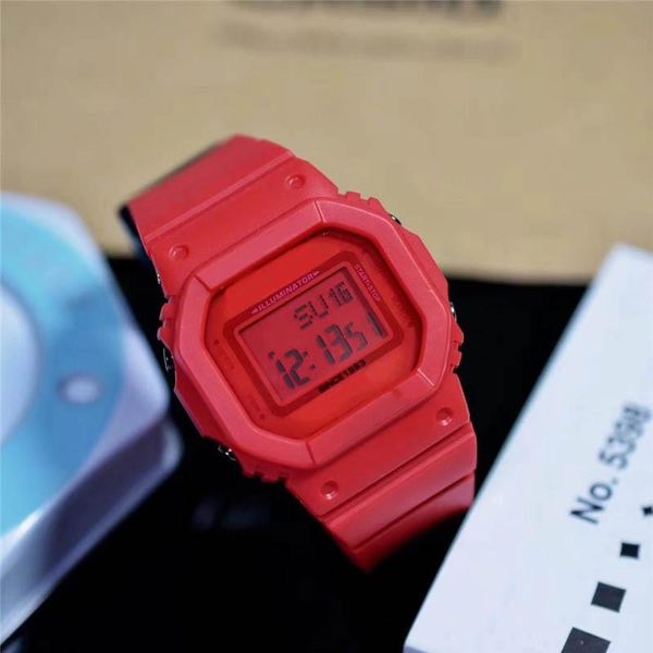 

fashion mens digital watch with day date ladies designer luxury watches rectangle digital liquid crystal display wristwatch momtre de luxe, Slivery;brown