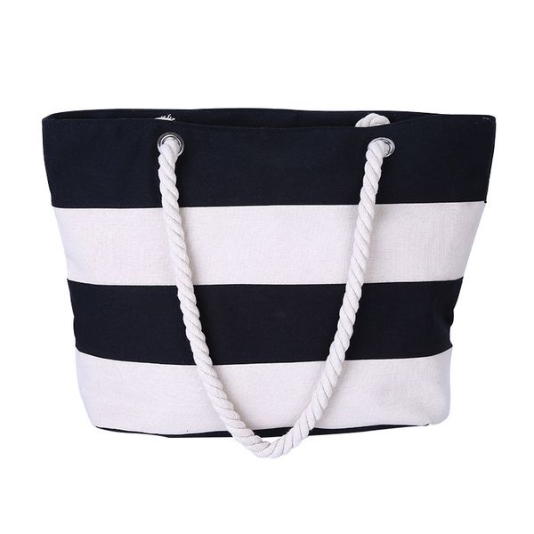 

fggs women beach canvas bag fashion stripes printing handbags ladies large shoulder bag totes casual shopping bags