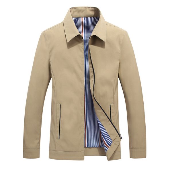 

kimsere men's casual jackets spring autumn classic outerwear for male england style windbreaker solid color plus size m-5xl, Black;brown