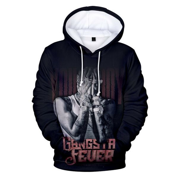 

новые моды женщины / мужчины youngboy никогда сломал снова harajuku стиль смешные 3d печати вскользь толстовки унисекс plus размер kk593, Black