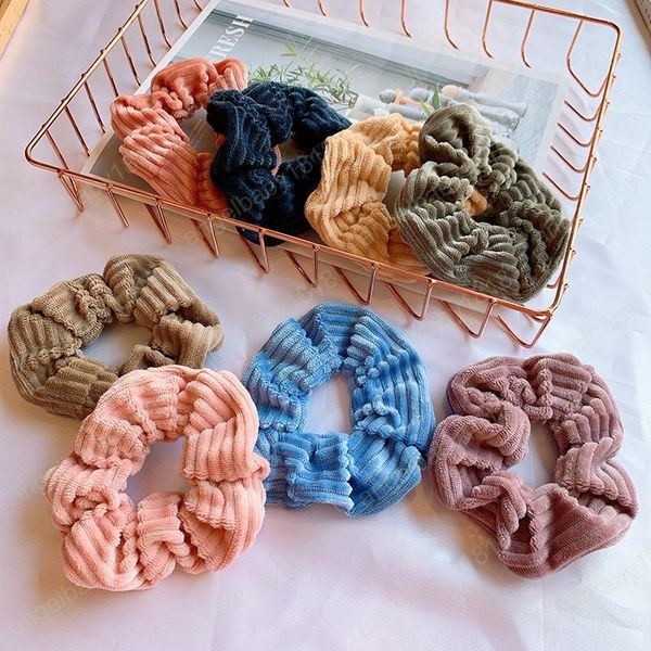 Women Girls Winter Velvet Cloth Elastic Ring Hair Ties Accessories