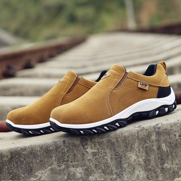 

hiking skid wear hiking shoes outdoor men's lazy waterproof breathable climbing shoes casual foreign trade, Black