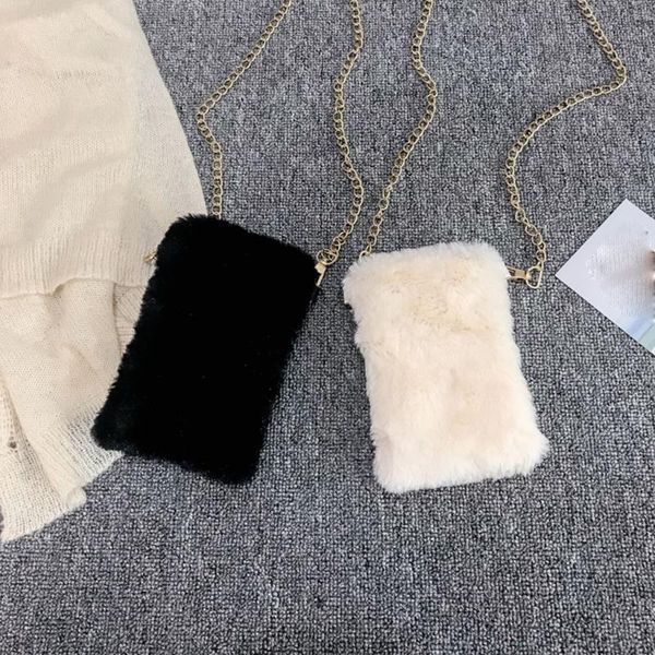 

fall / winter 2020 plush bag casual ladies solid color fur handbag women's diagonal shoulder bag