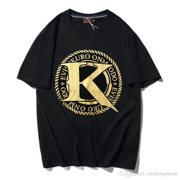 

tide дизайнер марки т-рубашки мужские футболки высокого качества моды случайные короткими рукавами благословение бронзируя большой k печати, White;black