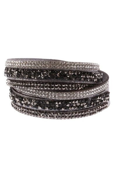 

men's women's rivets rhinestones multi layers faux leather bracelet bangle grey, Golden;silver