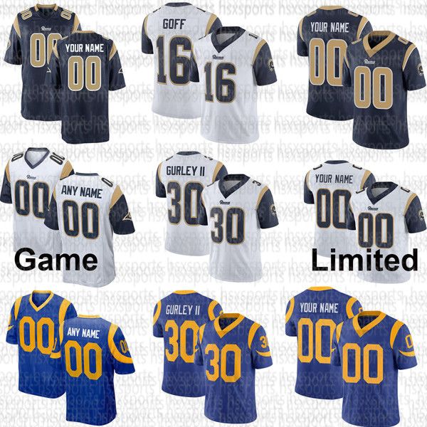 

Cu tom lo angele men 16 jared goff youth 30 todd gurley ii 12 brandin cook 29 eric dicker on 18 cooper kupp ram limited and game jer ey