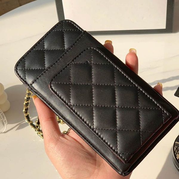 

chain shoulder bag purses women bags lady mobile phone bag chain fashion genuine leather messenger bag diamond lattice quality bags