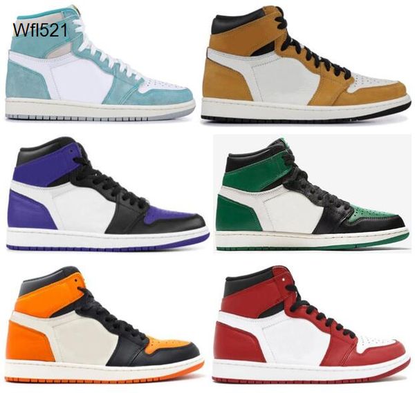 

with box 1 turbo green rookie of the year 1s court purple pine green basketball shoes men 1s shattered backboard chicago royal sneakers, Black