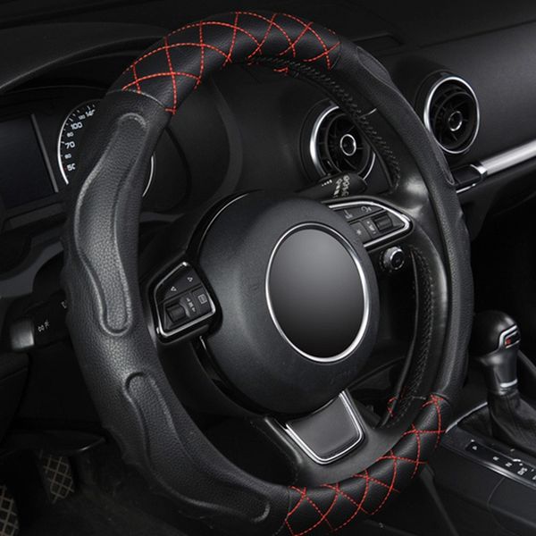 

рулевое управление автомобиля колпаками удобная и non скольжения кожа pu 37 -38 см руль аксессуары