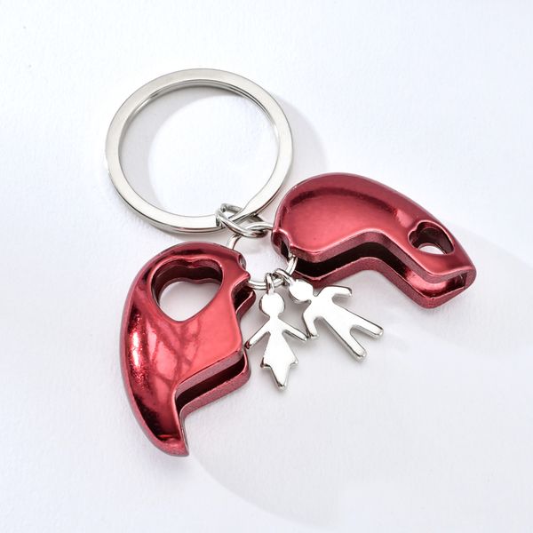 

горячие продажи новых мод красных сердец складного комбинируемое keychains пар lover подтверждение девочка мальчик любовь исповедь для женщи, Silver
