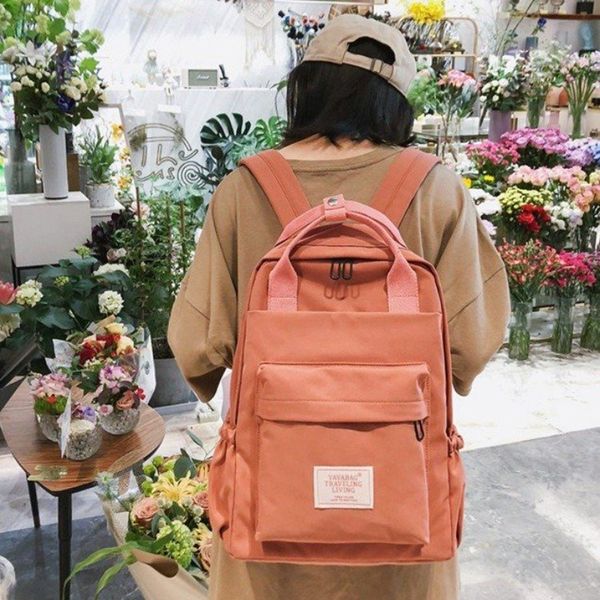 

women nylon backpack vintage leisure school bag for teenage girls backpack female bagpack backbag rucksack 2019