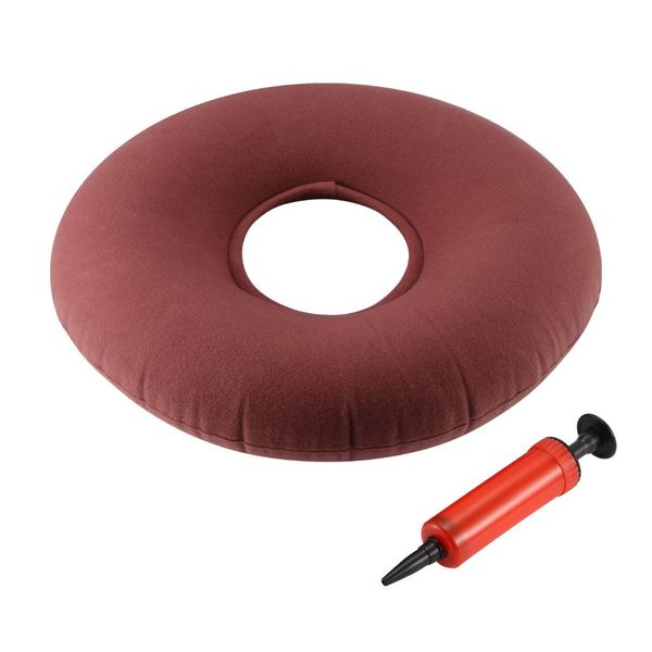 

1pc inflatable round cushion pvc seat cushion medical hemorrhoid pillow flocking for nap sleep