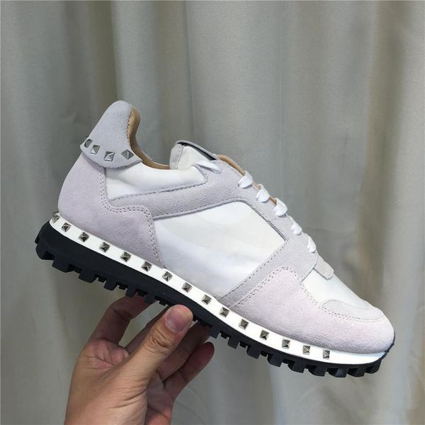 

luxury designer rock stud sneaker shoe womens,mens casual shoes rock runner trainer party wedding shoes 36-46l14, Black