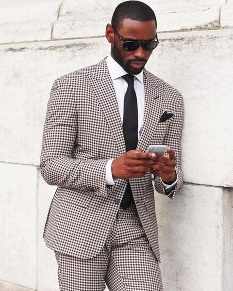

two buttons groomsmen peak lapel groom tuxedos men suits wedding/prom man blazer ( jacket+pants+tie) 110, Black;gray