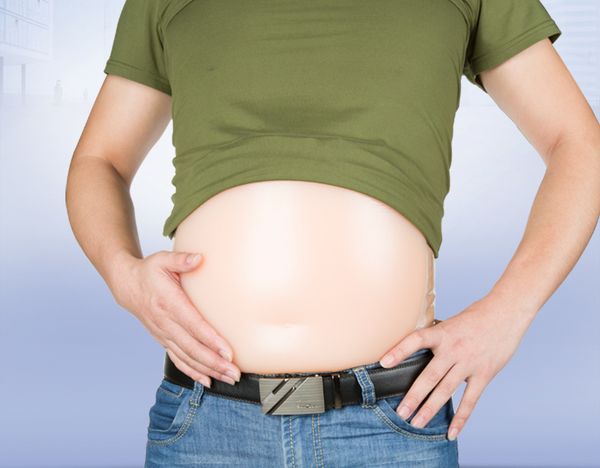

6-7 month 1850g silicone fake pregnant belly silicone fake pregnant belly props for women and actors fat, Black;brown