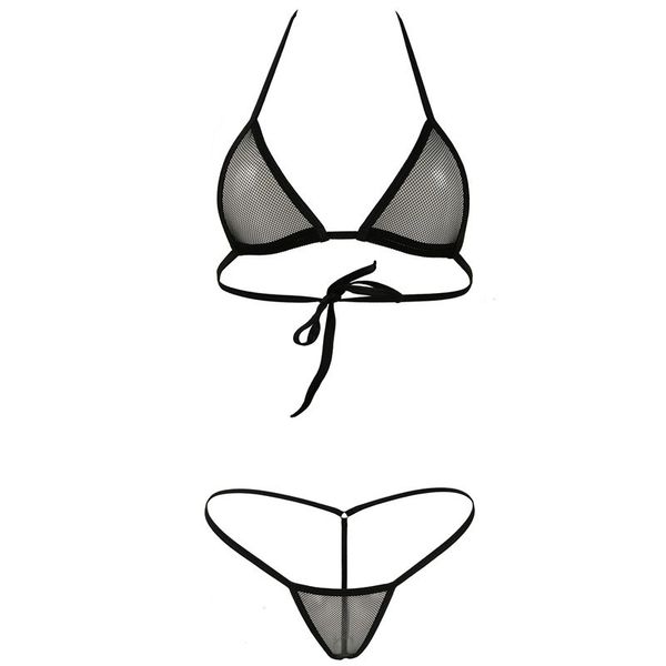 Transparenter durchsichtiger Mini-Micro-Bikini-Badeanzug für Damen, extrem heiß, sexy, erotische Dessous, Unterwäsche-Set, Nachtwäsche, Kostüme, Y190601