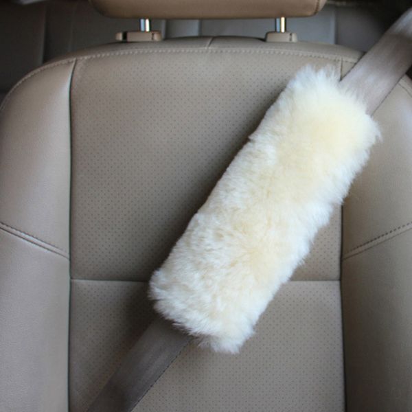 

2pcs winter soft plush car seat belt shoulder cover wool shoulder belt safety strap cover pads car accessories