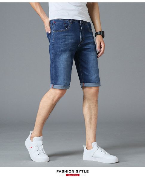 

мужские летние джинсы 2020 fasion синий денима джинсы для мужчин короткие джинсовые шорты брюки плюс размер 30 31 29 32 33 34 35 36 38 40 42, Blue