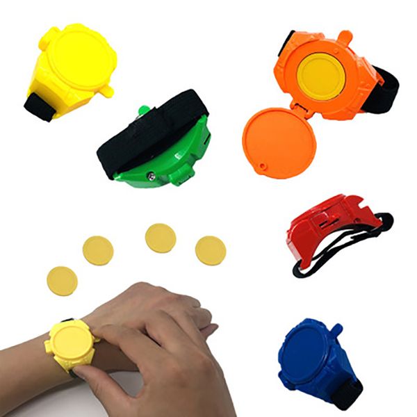 

kids funny toys flying saucer watch launcher plastic watch toys for kids with 3 flying disc mini creative gift sport game toy randomly