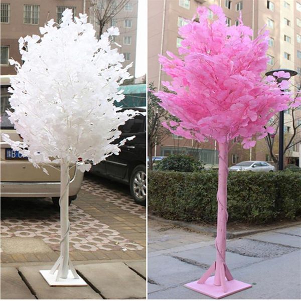 

новый 1.5m 5feet высота белый искусственный гинкго билоба лист maidenhair деревья римские колонны дорога цитируется для свадьбы mall открылс