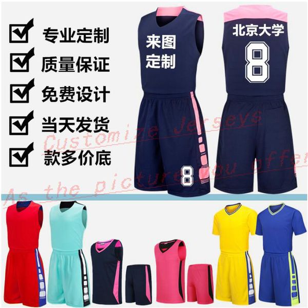 

custom any name any number men women lady youth kids boys basketball jerseys sport shirts as the pictures you offer b466, Black;red