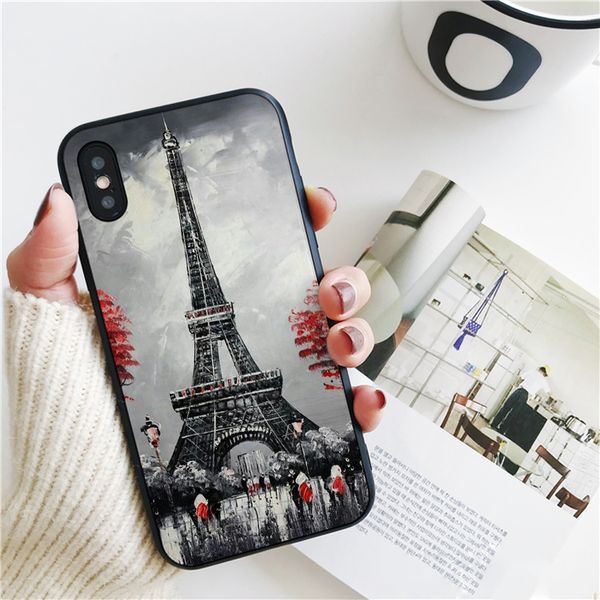 

capa luxury eiffel tower paris cover for iphone 11 pro xs max xr case for iphone 8 7 6s plus 5s se case soft silicone cover
