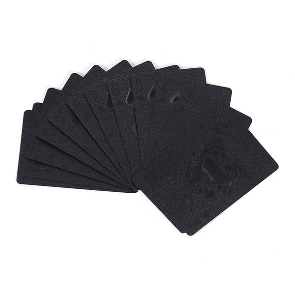 

54pcs black plastic playing cards waterproof pvc poker play game card sets us dollar with poker box classic magic tricks tools running jerse, Black;blue