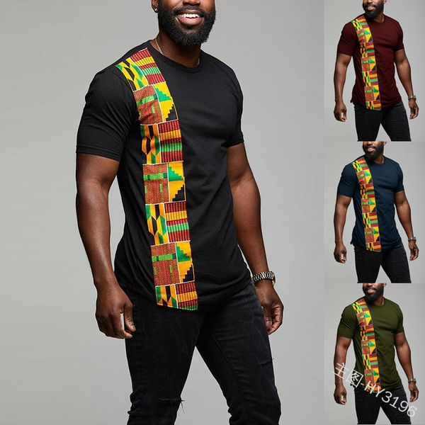 

анкара kente kitengi африканский принт мужская футболка топ kente paneled гана рубашка с короткими рукавами лоскутная африканская одежда для, Red