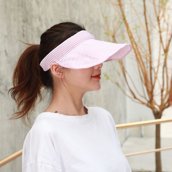 

women summer foldable baseball cap adjustable wide brim sunhat with empty ser88, Blue;gray