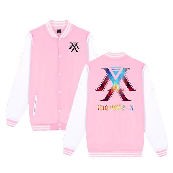 

monsta x print mens baseball jacket 2019 autumn new baseball uniform men casual man sportswear fashion harajuku fashion coat, Black;brown