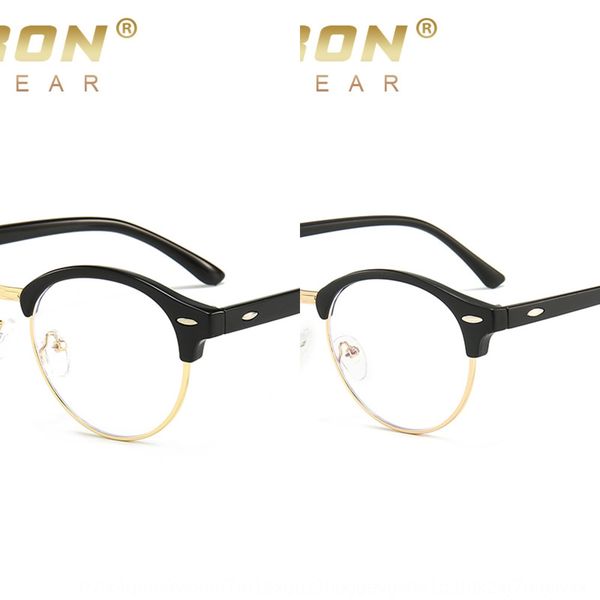 

2019 myopia new half- m-nail plain frame myopia glasses anti-blue-ray glasses frame 4246pg, Silver