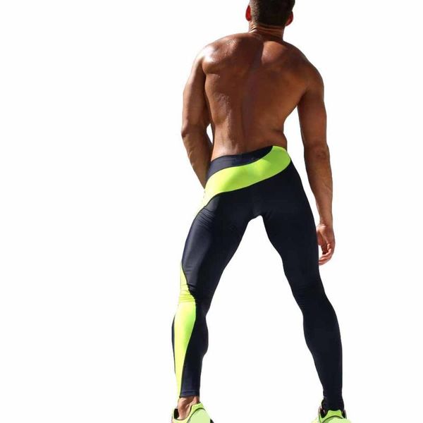 

men fitness yoga compression man pants for running gym man sports pants gym clothes for boys full length running tights lhd, Black;blue