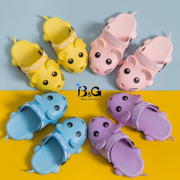 

b&g water-proof kids slippers non-slip pvc soft sole children water shoes home indoor sandals, Black;grey