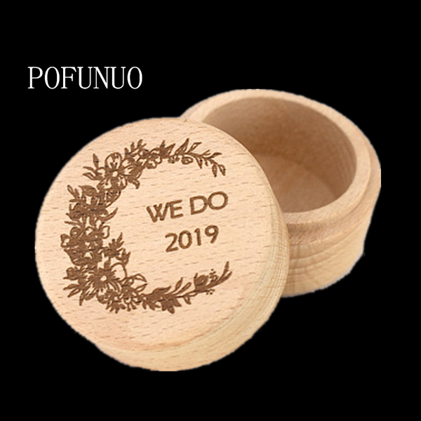 

pofunuo 2020 we do customizable ring box wooden wedding ring box wedding supplies cross-border wooden crafts, Pink;blue