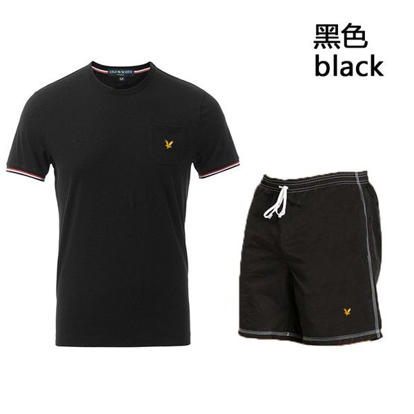 

mens quick dry fitness tracksuit short sleeve crew neck tshirt loose shorts male designer tracksuit, White;black