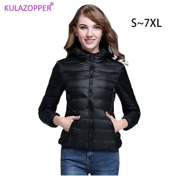 

2019 pure color ladies fashionable winter coat / casual fashion down jacket coat color pure and lightweight down jacket zh033, Black